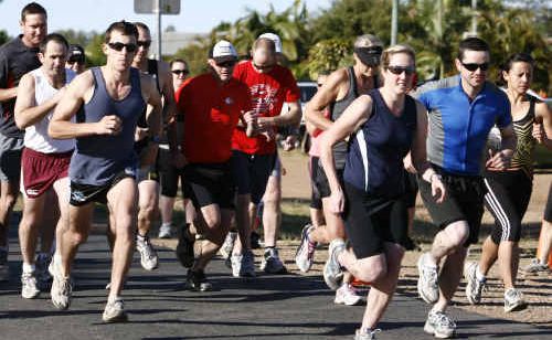 Above: Competitors head off on the Emerald Duathlon. Above: Competitors head off on the Emerald Duathlon.